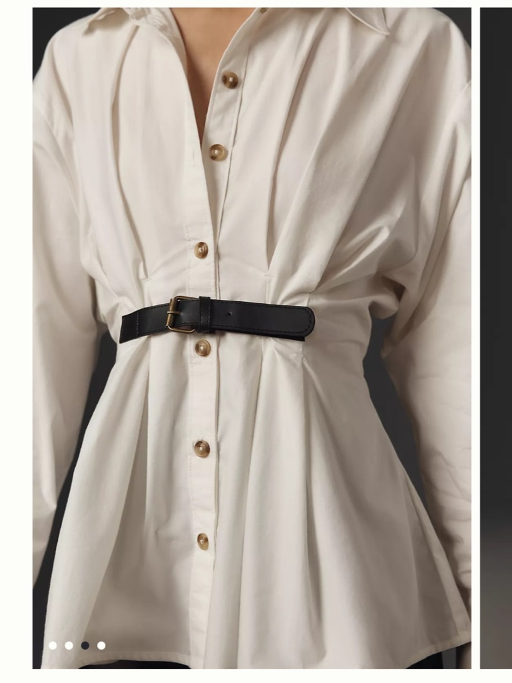 By Anthropologie Belted Buttondown Shirt - Picture 2 of 10